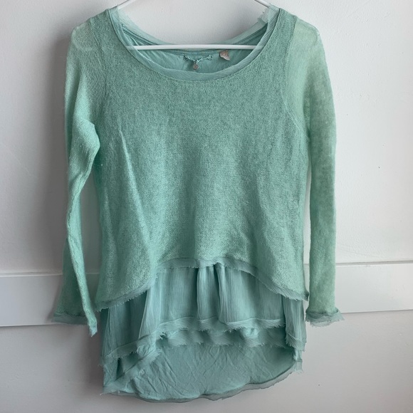 Anthropologie Knitted & Knotted Green Alpaca Sweater - Picture 2 of 5